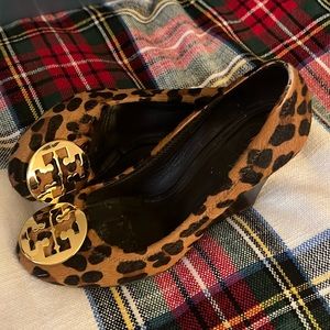 Tory Burch animal hair wedge heels